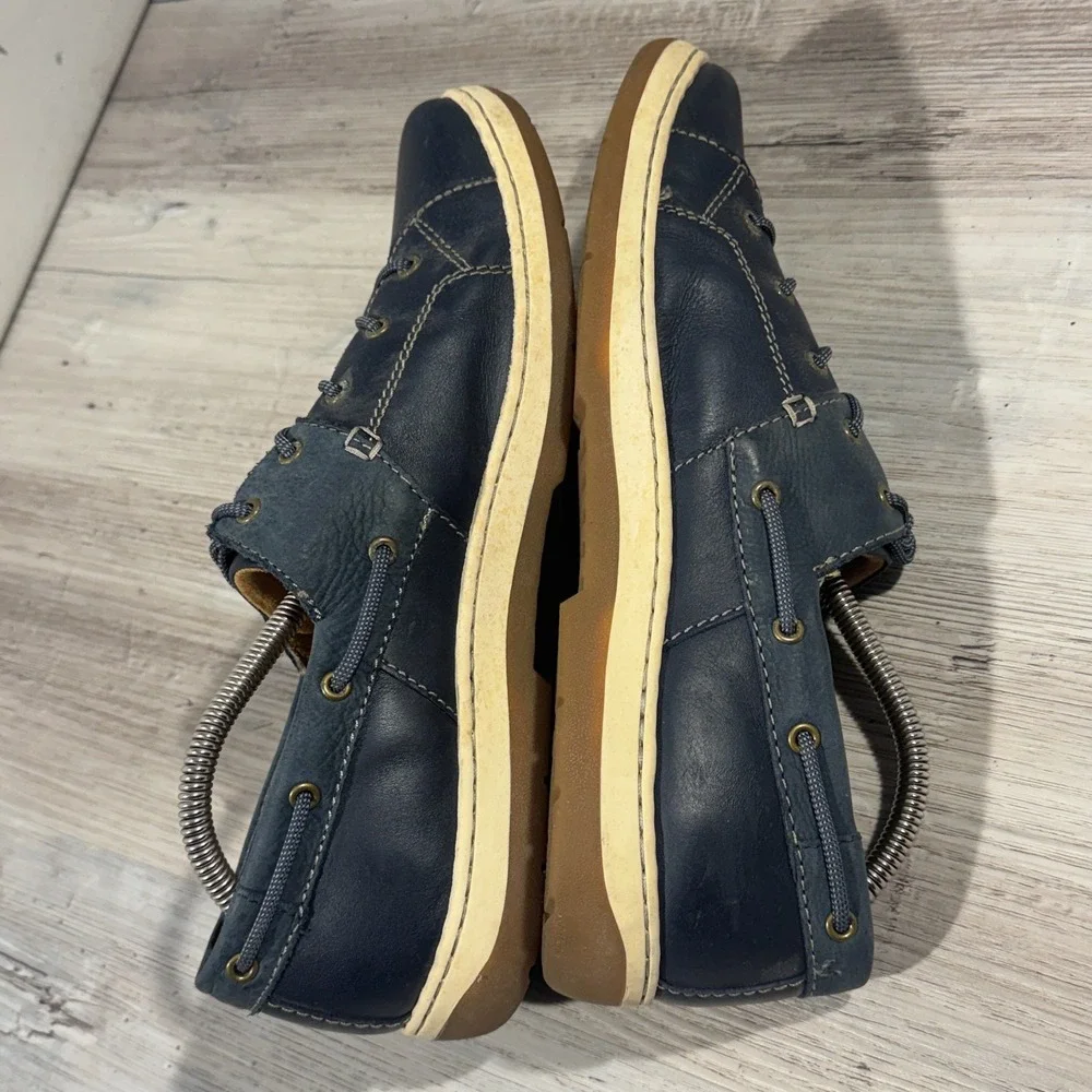 Born Men's Marius Boat Shoes Navy Blue Leather Size‎ 11M EUC